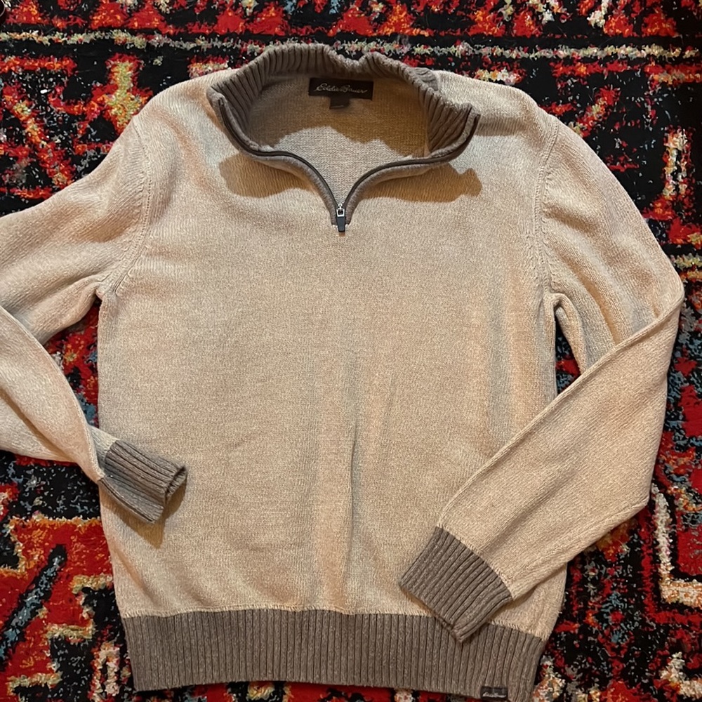 Eddie Bauer• Oatmeal Half Zip Sweater